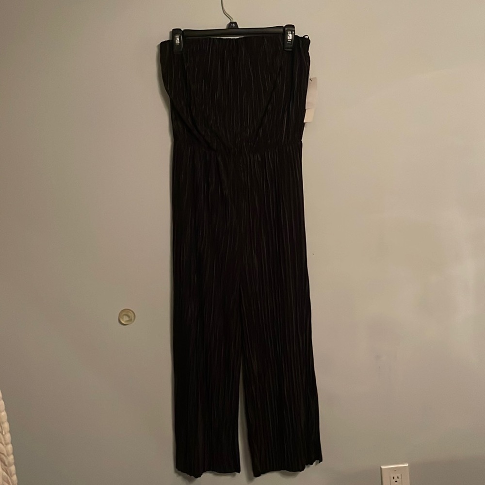 Ribbed strapless jumpsuit